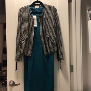 Lafayette 148 blue linen dress ,NEW